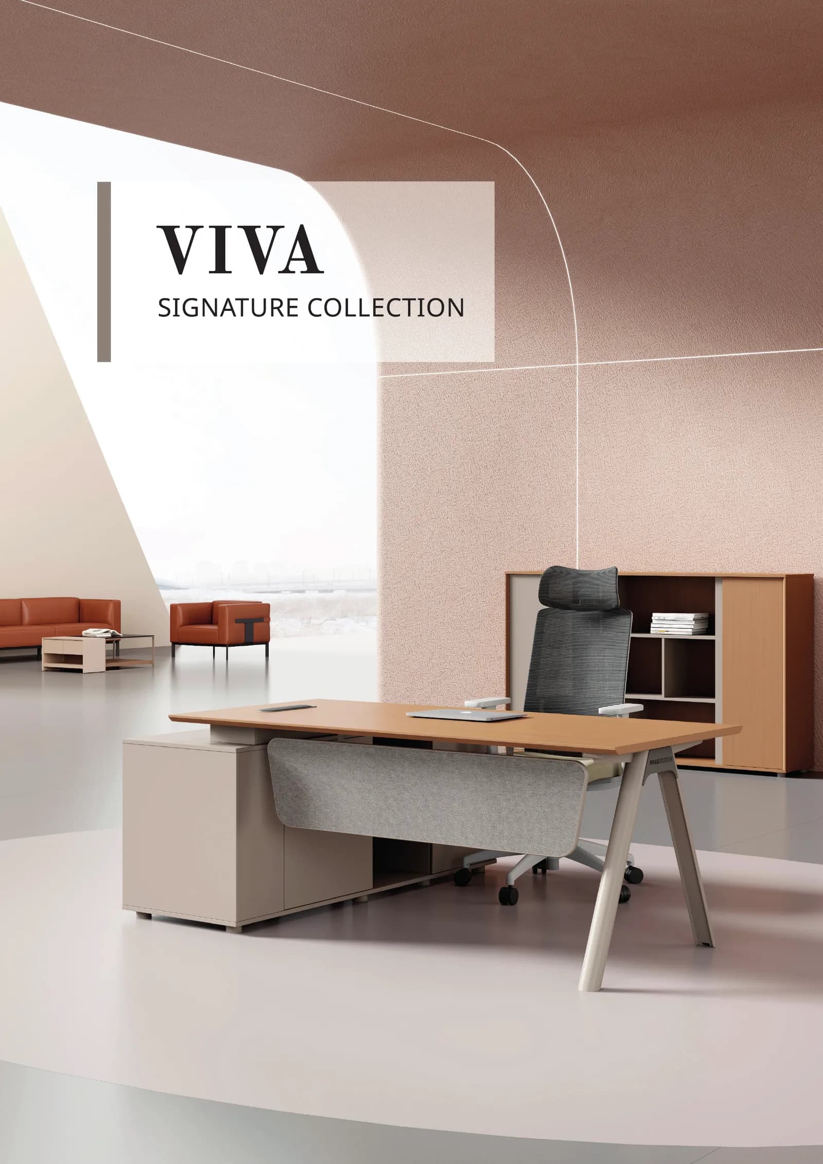 โต๊ะผู้จัดการซีรีส์ VIVA ความสูงมาตรฐาน 750 มม. สไตล์สแกนดิเนเวียน
